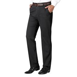 Herren Business Hose Langer Geradem Schnitt Chinohose Herren Einfarbig Slim Fit Schlanke Freizeithose mit Tasche Herren Klassische Vereinfachung Unifarben Anzughose Business Hose Schwarz 6XL von Generic