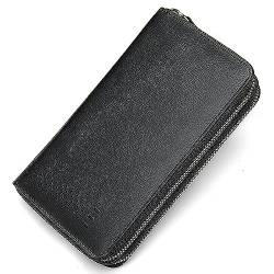 Herren Clutch Handtasche, Langes Business-Geldbörse Aus Echtem Leder, Kreditkarte, Reisepass, Geldschein-Handtaschen-Geldbörse von Generic