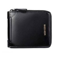 Herren Geldbörsen Münztasche Clutch HASP Retro Kurze Brieftasche Packung Multi-Kartenhalter Note 9 Handyhülle Brieftasche (Black, One Size) von Generic