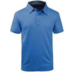 Herren Golf Polo Shirt Kurzarm Tactical Shirts Casual Tennis T-Shirt, blau, 3XL von Generic