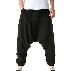 Herren Haremshose Jogginghose Pants Sporthosen Trainingshose Freizeithose Hippie Wellness Fitness Yoga Pluderhose Pumphose Sweatpants Fitness Training Hose von Generic