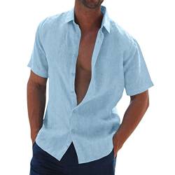 Herren Hemd Businesshemd Kurzarm Freizeithemd Herrenhemden Casual Regular Fit Bügelfrei Business Hemd Faltenfrei Formales Sommerhemd M-3XL von Generic