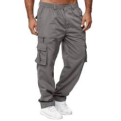 Herren Hosen Cargo Hose Freizeithose Cargohose Arbeitshose Unifarben-Hose, ganzjährig, lässig, alle einfarbig, mit Reißverschluss, Hosen, Mode, Overalls, Strandtaschen von Generic