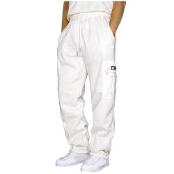 Herren Hosen Cargo Jogging-Hose Cargohose Herren Cargo Hose Outdoor Lange Freizeithose Basic Classic Fit Trekkinghose Herren-Cargohose Cargo Arbeitshose Pants Männer mit Kordelzug von Generic