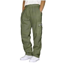 Herren Hosen Cargo Jogging-Hose Cargohose Herren Cargo Hose Outdoor Lange Freizeithose Basic Classic Fit Trekkinghose Herren-Cargohose Cargo Arbeitshose Pants Männer mit Kordelzug von Generic