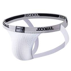 Herren Jocks Men String Tanga Jocks Stretch Tanga Slip Männer Unterhosen Jockstraps Sport Tangaslip Atmungsaktiv Sportunterwäsche Weiß XXL von Generic