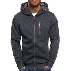 Herren Kapuzenjacke Herren Hoodie Sweatjacke Warm Fleece Gefüttert Sweatshirt Klassische Solide Fleecejacke Bequem Leichte Winterjacke Relaxed Fit Übergangsjacke Herbst Winter Outdoorjacke von Generic