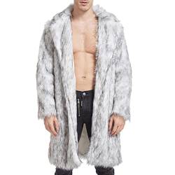 Herren Ken Kunstpelz Kostüm Offizier Fuzzy Lange Winterkragen Warmer Mantel Trenchcoat Outwear Mantel für Halloween Ken Kostüm für Herren Warmer Mantel Dicker Mantel Fuzzy Uniform Offizier Winter von Generic