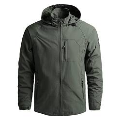 Herren Regenjacke Herren Wasserdicht Atmungsaktiv Große Größen Windbreaker Regenmantel mit Kapuze Herren Sport Jacken Leicht Sonnenschutz Regenanzug Mantel für Sommer Herbst von Generic