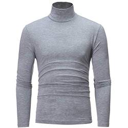 Herren Rollkragenshirt,Herren Longsleeve Rollkragenpullover Regular Fit Langarmshirts Rollkragen Pullover Baumwolle Elastisch Sweatshirt Unterzieh Einfarbig von Generic