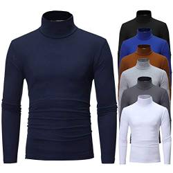 Herren Rollkragenshirt Einfarbig Langarm,Herren Longsleeve Rollkragenpullover Regular Fit Rollkragen Pullover Baumwolle Sweatshirt Unterzieh Elastisch von Generic