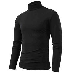 Herren Rollkragenshirt Einfarbig Langarm,Herren Longsleeve Rollkragenpullover Regular Fit Rollkragen Pullover Baumwolle Sweatshirt Unterzieh Elastisch von Generic