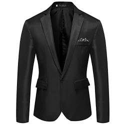 Herren Sakko Sportlich Freizeit Blazer Regular Fit Anzug Lässig Anzugjacke (Black,6XL) von Generic