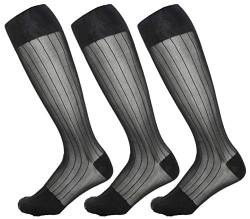 Herren Socken aus reiner Seide, Nylon, mittlere Wade, 3 Stück - - Einheitsgröße von Generic