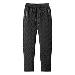 Herren Thermo Fleece Hose Verdicktes Fleece Futter Casual Jogger Winter Warme Plüschhose Sporthose Jogginghose mit Taschen(Schwarz,7XL) von Generic