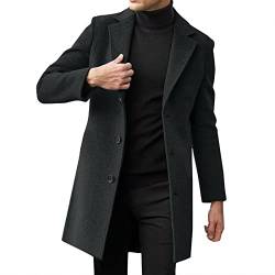 Herren Warm Wollmantel Stehkragen Wintermantel Kurzmantel Winter Jacke Business Freizeit Winddichte Mantel von Generic