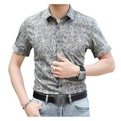 Herrenhemd Paisley Muster Schlanker Kurzarmhemden Kurzer Reversgeschäft T-Shirts Button Down von Generic