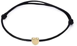 Herz-Armbänder, schlankes Seil, Charm-Armbänder, verstellbares Armband, Armreif, Fußkette, für Damen, Schwarz, Andere Edelsteine von Generic