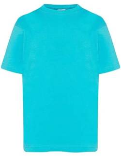 Hochwertige Basic-T-Shirt für Kinder, 100% Baumwolle. Bequemes T-Shirt aus den besten Materialien für Komfort und Wärme. (DE/NL/SE/PL, Alter, 9 Jahre, 11 Jahre, Regular, Türkis) von Generic