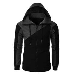 Hoodie Herren,Pullover Herren Tupfen Zip up Langarm Hoodie mit Kapuze Reißverschluss Kapuzenpullover Sweatjacke Casual Sport Herbst Winter Sweatshirt Lose Kapuzenjacke Kapuzenpulli Pulli von Generic