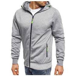 Hoodie Herren,Pullover Herren Zip up Langarm Hoodie mit Kapuze Kapuzenpullover mit Reißverschluss Sweatjacke Kordelzug Casual Sport Herbst Winter Sweatshirt Kapuzenjacke Kapuzenpulli Jacke von Generic