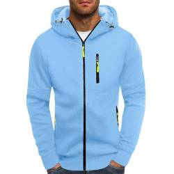 Hoodie Herren,Pullover Herren Zip up Langarm Hoodie mit Kapuze Kapuzenpullover mit Reißverschluss Sweatjacke Kordelzug Casual Sport Herbst Winter Sweatshirt Kapuzenjacke Kapuzenpulli Jacke von Generic