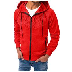 Hoodie Herren,Pullover Herren Zip up Langarm Hoodie mit Kapuze Kapuzenpullover mit Reißverschluss Sweatjacke Kordelzug Casual Sport Herbst Winter Sweatshirt Kapuzenjacke Kapuzenpulli Pulli von Generic