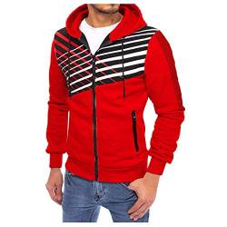 Hoodie Herren,Pullover Herren Zip up Langarm Hoodie mit Kapuze Kapuzenpullover mit Reißverschluss Sweatjacke Kordelzug Casual Sport Herbst Winter Sweatshirt Kapuzenjacke Kapuzenpulli Pulli von Generic