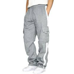 Hosen Winter Hosen Herren Lose Relaxed-Fit Sweathose Jogginghose Aestethic Sweatpants Breites Bein Freizeithosen Outdoorhose Streetwear von Generic