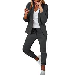 Hosenanzug Damen, Damen Anzug 2 Teilig Business Hosenanzug Set Elegant Business Anzug Set Hosenanzug Blazer Hose Anzug Zweiteiler Slimfit Streetwear Festlich Sportlich Hosenanzug von Generic