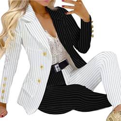 Hosenanzug Damen, Damen Blazer Business Set Hose Anzug 2-teilig Schmetterling Drucken Zweiteiler Vintage Schlanke Fit Hemdbluse für Frauen Party Sportlich Arbeit Büro Sakko Mode Hosenanzug von Generic