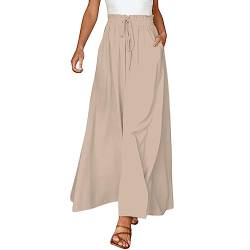 Hosenrock Damen Extra Lang Weite Bein Wickelhose Yoga Culottes Leicht Loungehose Weite Elegant Yoga Pants Culottes Große Größen Sommerhose Stoffhose von Generic