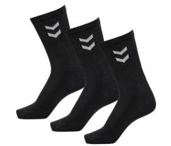 Hummel Sportsocken unisex 80% Baumwolle - weich genähte Socken für Turnschuhe in schwarz oder weiß - Sonderpreis 9 Paar (DE/NL/SE/PL, Numerisch, 32, 35, Regular, Regular, Black) von Generic