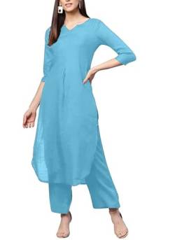 Indische Damen-Anzughose aus Baumwolle, Einheitsgröße, Beige, himmelblau, 70 von Generic