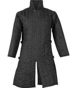 Its Medium Gambeson Mantel, dick gepolstert, mit langen Ärmeln, Gambeson Jacke aus Baumwolle, schwarz, X-Large von Generic