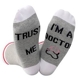 JTOUK Lustige Doktor Geschenk Trust Me I'm A Doctor Socken Danke Doktor Wertschätzung Socken für Arzt, Trust Me Doctor EU, Einheitsgröße von Generic