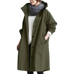 Jacke Damen Windbreaker Elegant Langarm Lange Jacke mit Kapuze Übergangsjacke Atmungsaktiv Parka Leichte Herbst Mantel Jacke Damen Y2K üBergangsjacke Regenjacke Damen Jacken von Generic