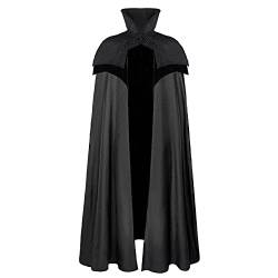 Jacke Herren Steampunk - Halloween Kostüm Herren Umhang Mittelalter Kleidung Teufel Magier Cosplay Karneval Kostüm Steampunk Cloak Gothic Gehrock Jacke Viktorianisch Palast Renaissance Kleid von Generic