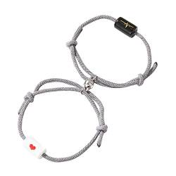 Jahrestag Paar Armband Liebesarmband Paar Ewige magnetische verstellbare Armbänder Watch 3 Armband (D, One Size) von Generic