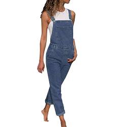 Jeanslatzhose Damen Latzhose Jeans Lange Hose Denim Overall Jumpsuit Playsuit Jeans Vintage Loose Fit Romper Hoseanzug von Generic