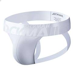 Jockstrap Herren Men String Tanga Jocks Stretch Tanga Slip Männer Unterhosen Jockstraps Sport Tangaslip Atmungsaktiv Sportunterwäsche Weiß M von Generic