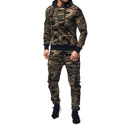 Jogginganzug Herren Camouflage Trainingsanzug übergröße Freizeitanzug Hausanzug aus Baumwolle Sport Jogging Anzug für Männer Fussball Oversize Sportanzug Trainingsanzüge von Generic