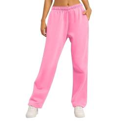 Jogginghose Damen, Cargohose Damen Jeans Wanderhose Winter High Waist Hose Damen Jogginghose Bauchweg Damenhosen Elegant Cordhose Damen Streetwear Relaxhose Bekleidung(Rosa,XXL) von Generic