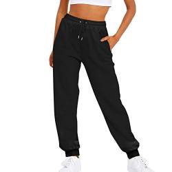 Jogginghose Damen Lang, Sporthosen für Damen mit Reißverschlusstasche, High Waist Trainingshose Slim Joggpants Damen für Yoga Fitness Freizeithosen von Generic