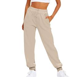 Jogginghose Damen Lang, Sporthosen für Damen mit Reißverschlusstasche, High Waist Trainingshose Slim Joggpants Damen für Yoga Fitness Freizeithosen von Generic