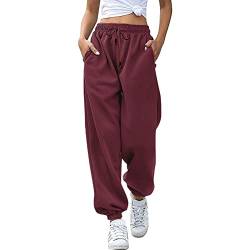 Jogginghose Damen Lang seitlich zu öffnen Knopfleiste Trainingshose, Sporthose Button Fitness Sweathose mit seitlicher Taschen, Freizeithose öffnen Persönlichkeit Seitenschnalle Split Basketball Hosen von Generic