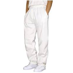 Jogginghose Herren Lang Vintage Lose Relaxed-Fit Aestethic Sweatpants Stoffhose Relaxed-Fit Outdoorhose Sweathose Freizeithosen für Männer Washed Breites Bein Jogging-Hose Sport Pants von Generic