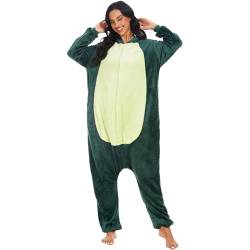 Joy Start Unisex Adult Onesie Pajamas, Plush Cosplay Animal One Piece Halloween Carnival Costume Sleepwear Homewear (Dinosaur, Small) von Generic