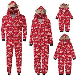 Jumpsuit Weihnachten Pyjamas Familie Set Damen Herren Kinder Weihnachten Onesie,Einteiler Schlafanzüge mit Kapuze L01 S A550 von Generic