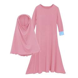 Jungen Kleidung 80 Ramadan Abaya für muslimische islamische Babymädchen mit Hijab in voller Länge Robe Burka Maxi Kleinkind Baby Kleider Bekleidungsset Mädchen 74 (Hot Pink, 9-10 Years) von Generic